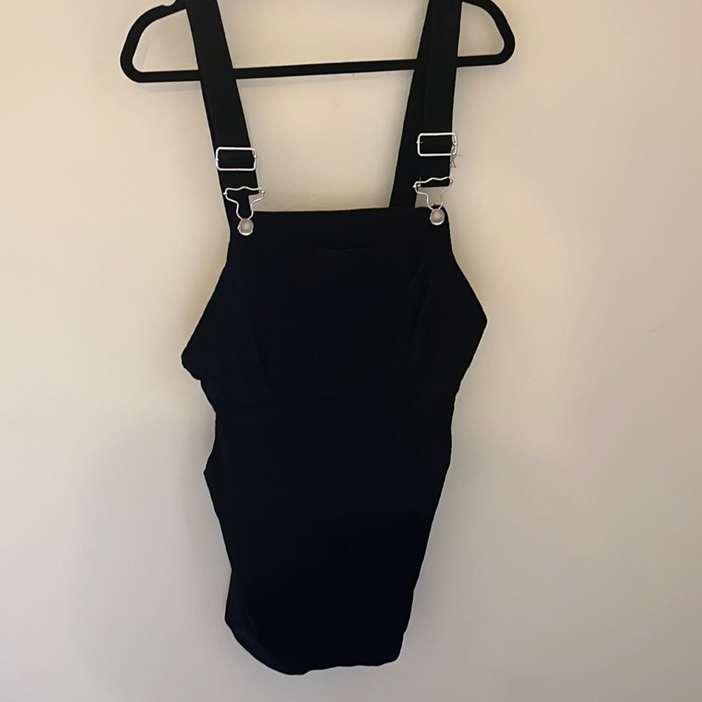Black Cordoroy Overall Dress